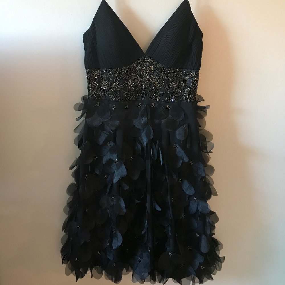 Sue Wong Black Cocktail Dress With Beading